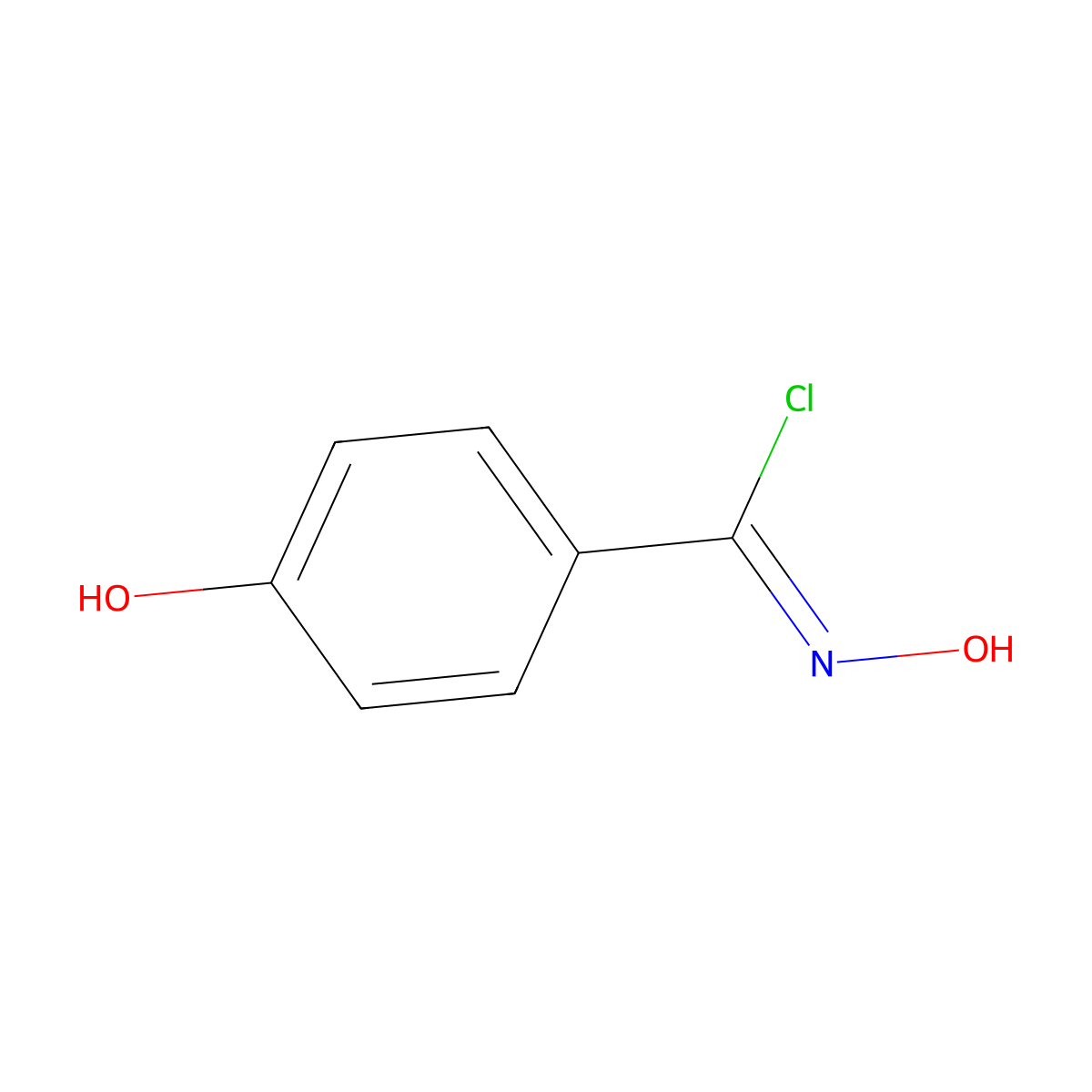 N,4-Dihydroxybenzenecarboximidoyl chloride molecular structure, CAS 207297-08-3