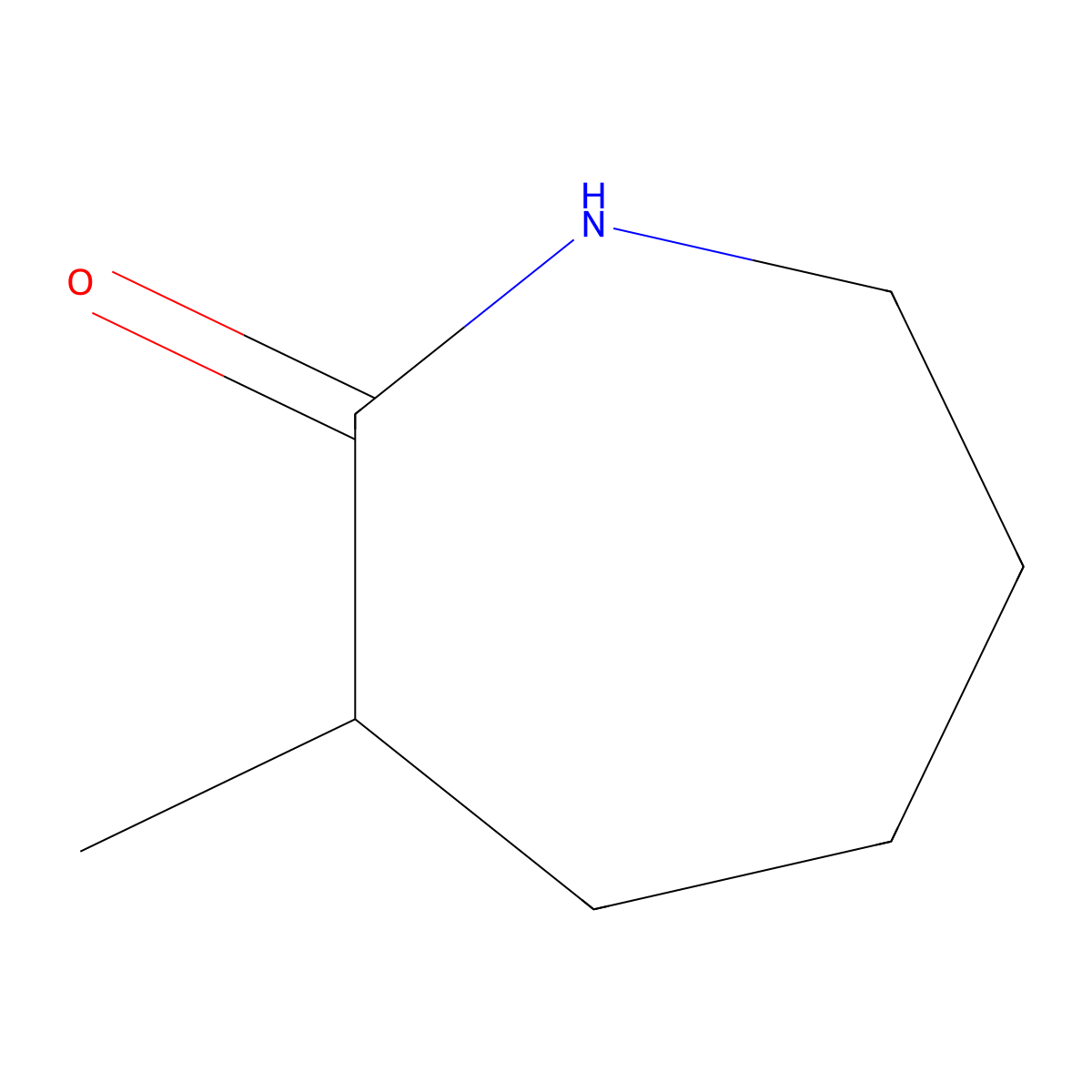 3-Methylcaprolactam molecular structure, CAS 2073-32-7