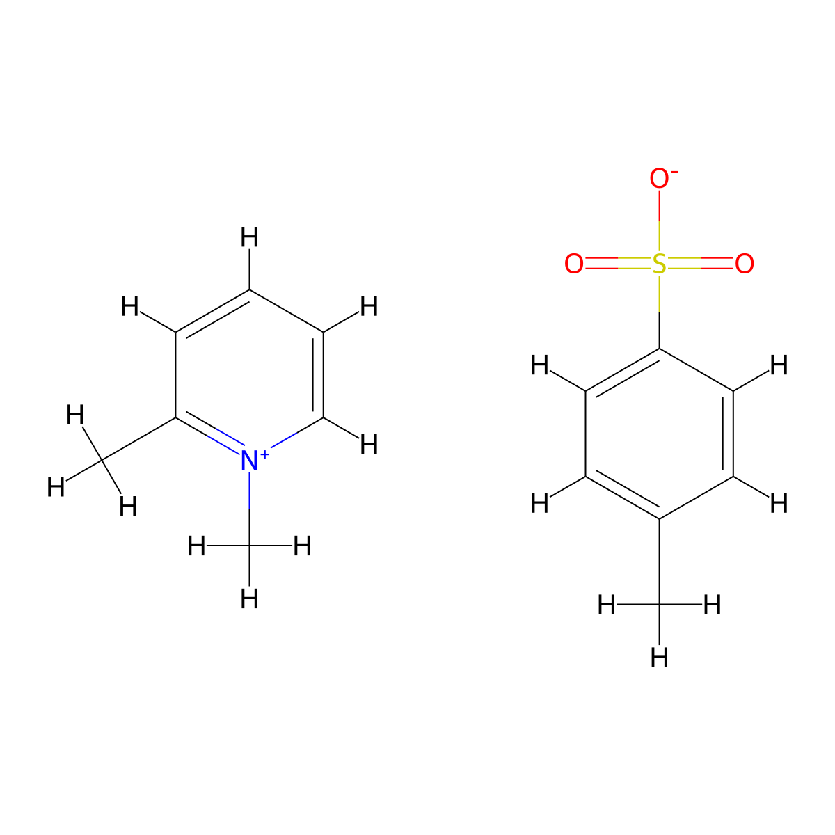 1,2-Dimethylpyridin-1-ium 4-methylbenzenesulfonate molecular structure, CAS 2073-76-9
