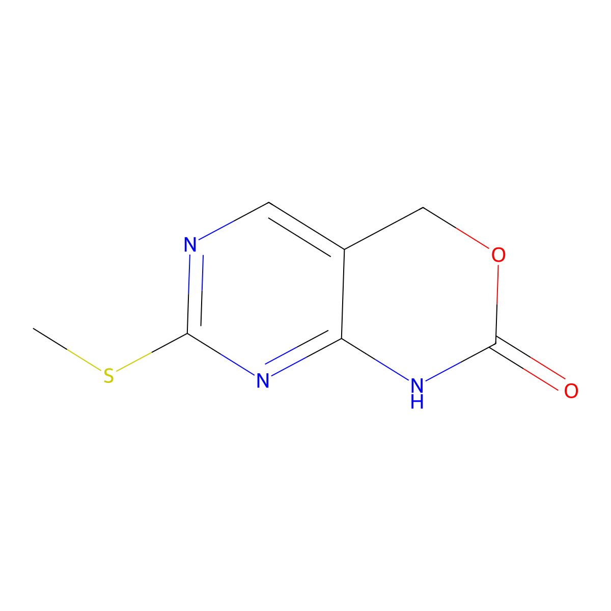 7-(Methylthio)-1,4-dihydro-2H-pyrimido[4,5-D][1,3]oxazin-2-one molecular structure, CAS 2073046-98-5