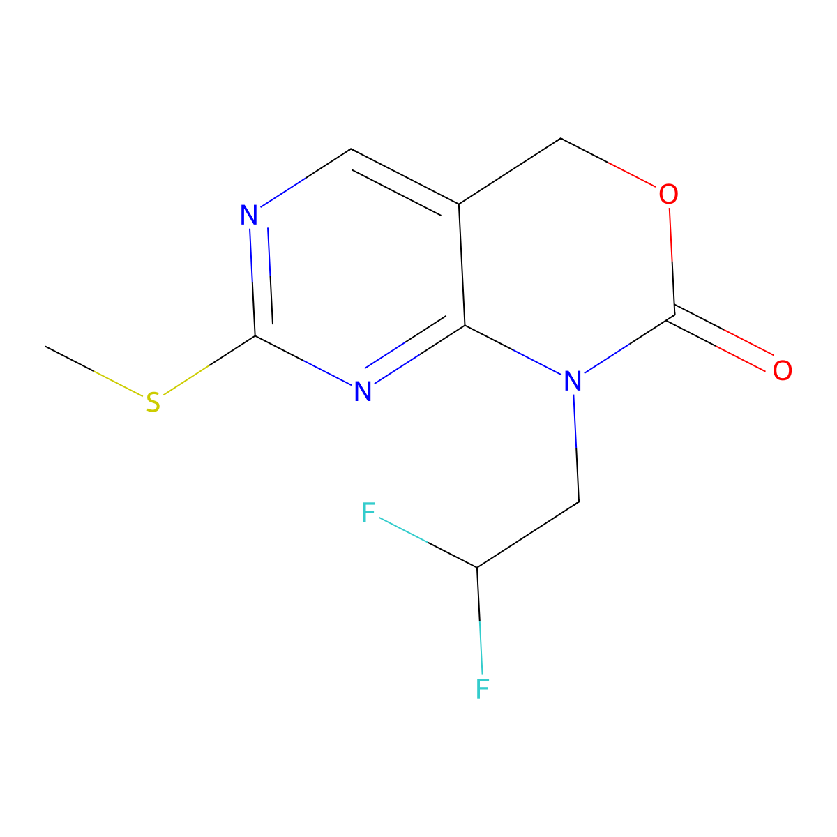 1-(2,2-Difluoroethyl)-7-(methylthio)-1,4-dihydro-2H-pyrimido[4,5-D][1,3]oxazin-2-one molecular structure, CAS 2073047-00-2
