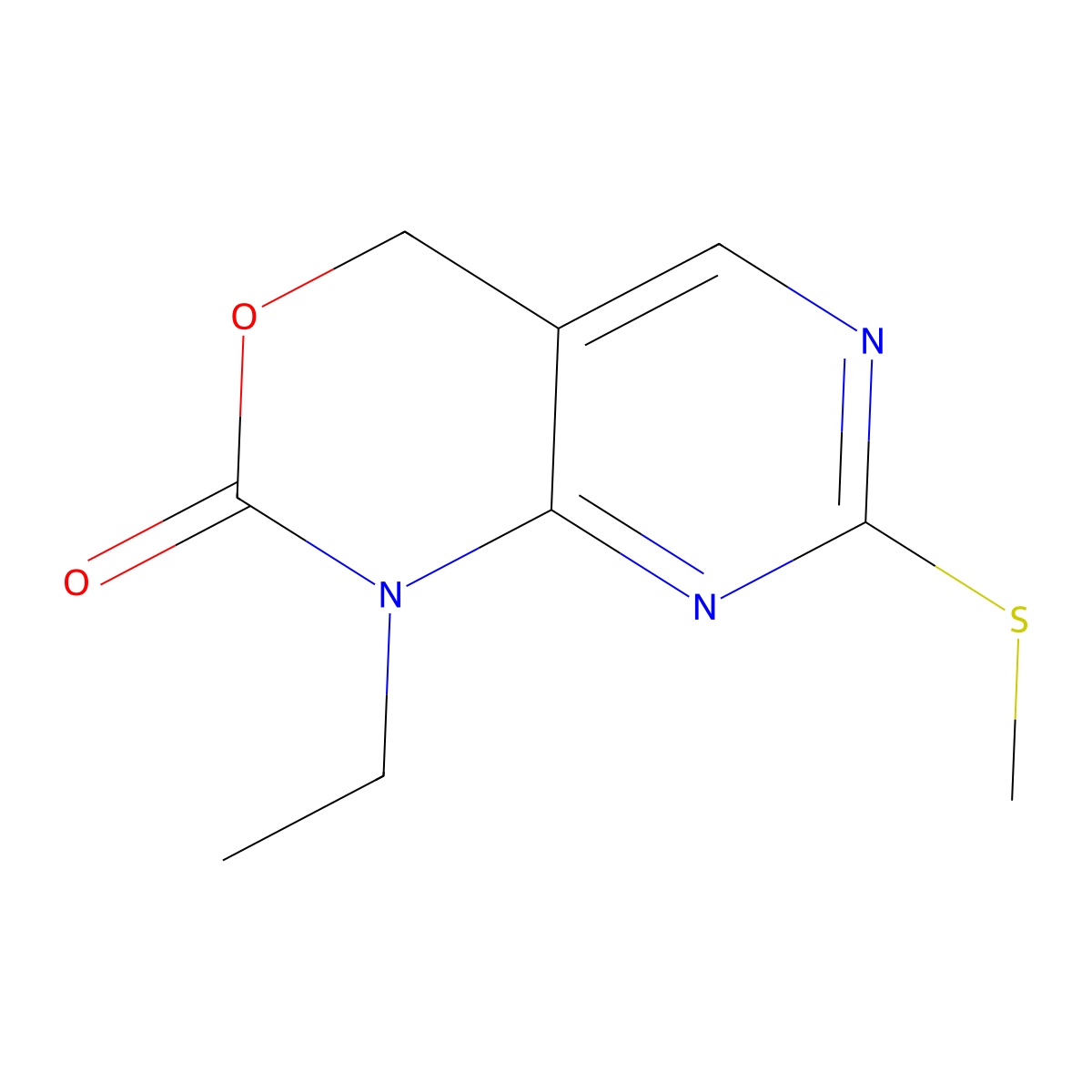 1-Ethyl-7-(methylthio)-1,4-dihydro-2H-pyrimido[4,5-D][1,3]oxazin-2-one molecular structure, CAS 2073047-01-3