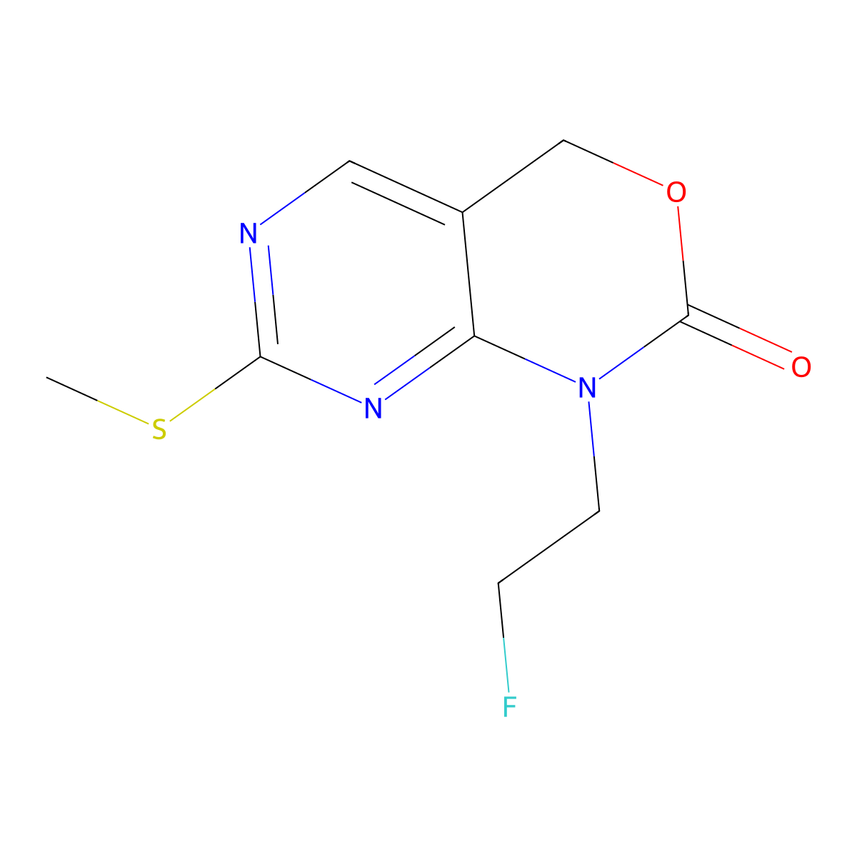 1-(2-Fluoroethyl)-7-(methylthio)-1,4-dihydro-2H-pyrimido[4,5-D][1,3]oxazin-2-one molecular structure, CAS 2073047-05-7