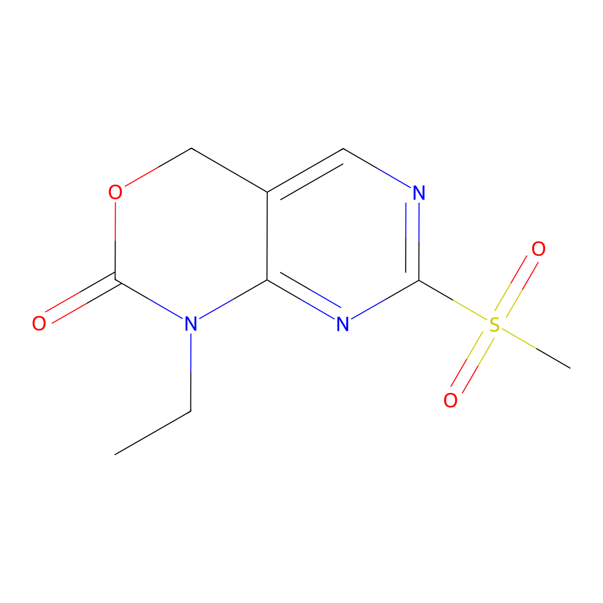 1-Ethyl-7-(methylsulfonyl)-1,4-dihydro-2H-pyrimido[4,5-D][1,3]oxazin-2-one molecular structure, CAS 2073047-06-8
