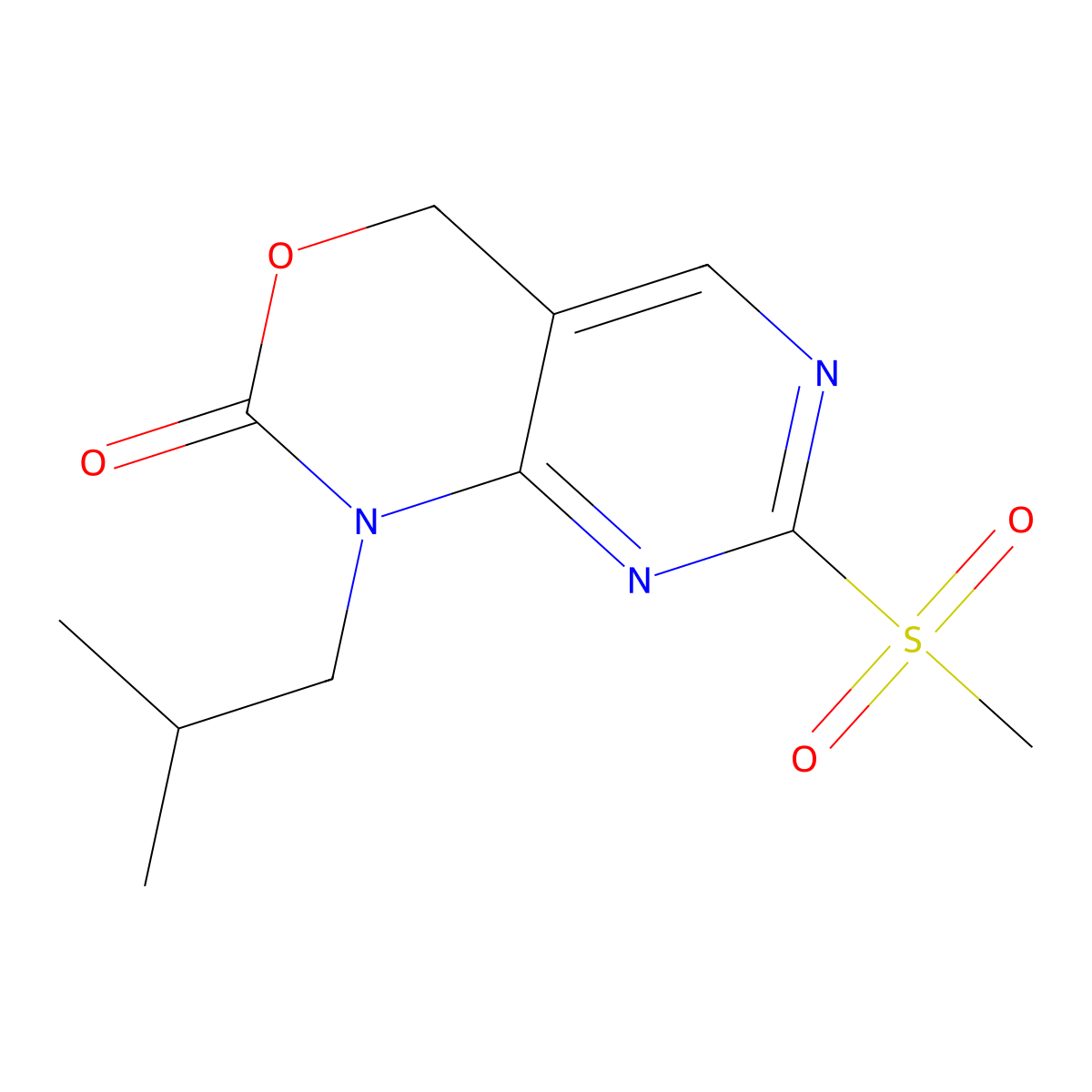1-Isobutyl-7-(methylsulfonyl)-1,4-dihydro-2H-pyrimido[4,5-D][1,3]oxazin-2-one molecular structure, CAS 2073047-09-1