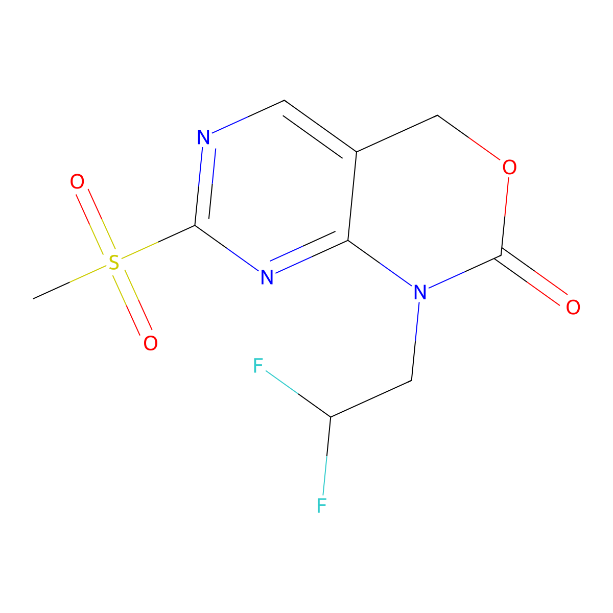 1-(2,2-Difluoroethyl)-7-(methylsulfonyl)-1,4-dihydro-2H-pyrimido[4,5-D][1,3]oxazin-2-one molecular structure, CAS 2073047-12-6