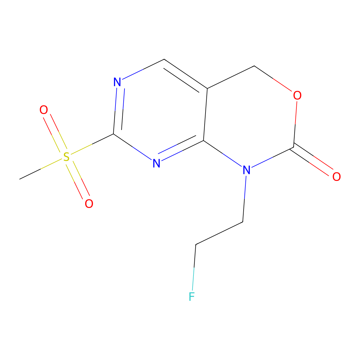 1-(2-Fluoroethyl)-7-(methylsulfonyl)-1,4-dihydro-2H-pyrimido[4,5-D][1,3]oxazin-2-one molecular structure, CAS 2073047-13-7