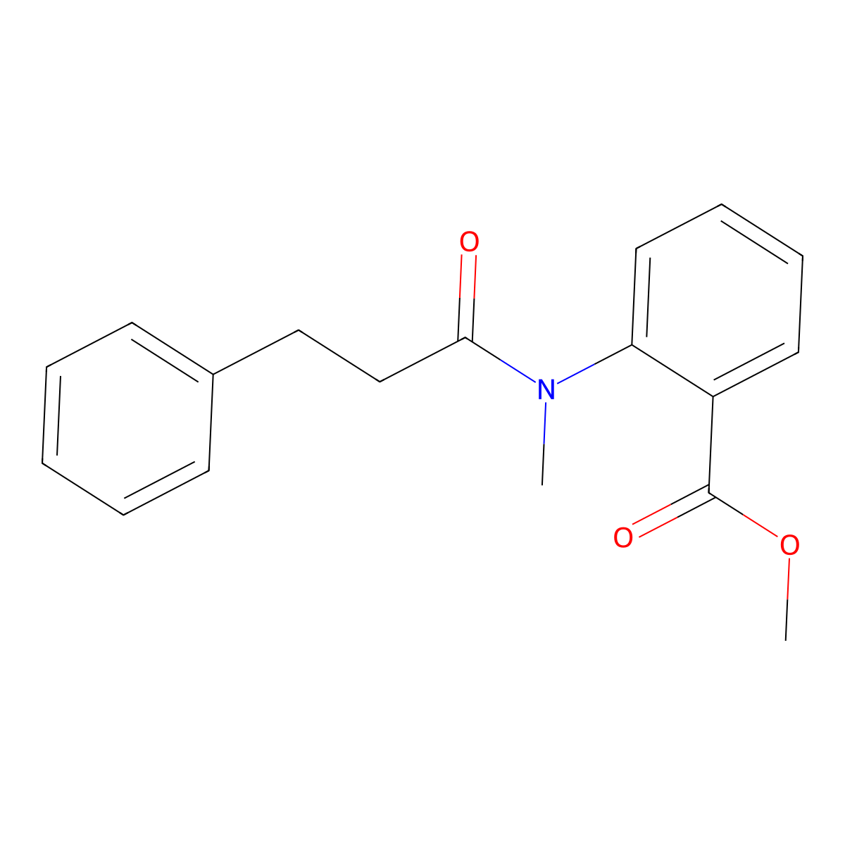 Benzoic acid, 2-[methyl(1-oxo-3-phenylpropyl)amino]-, methyl ester molecular structure, CAS 207305-66-6