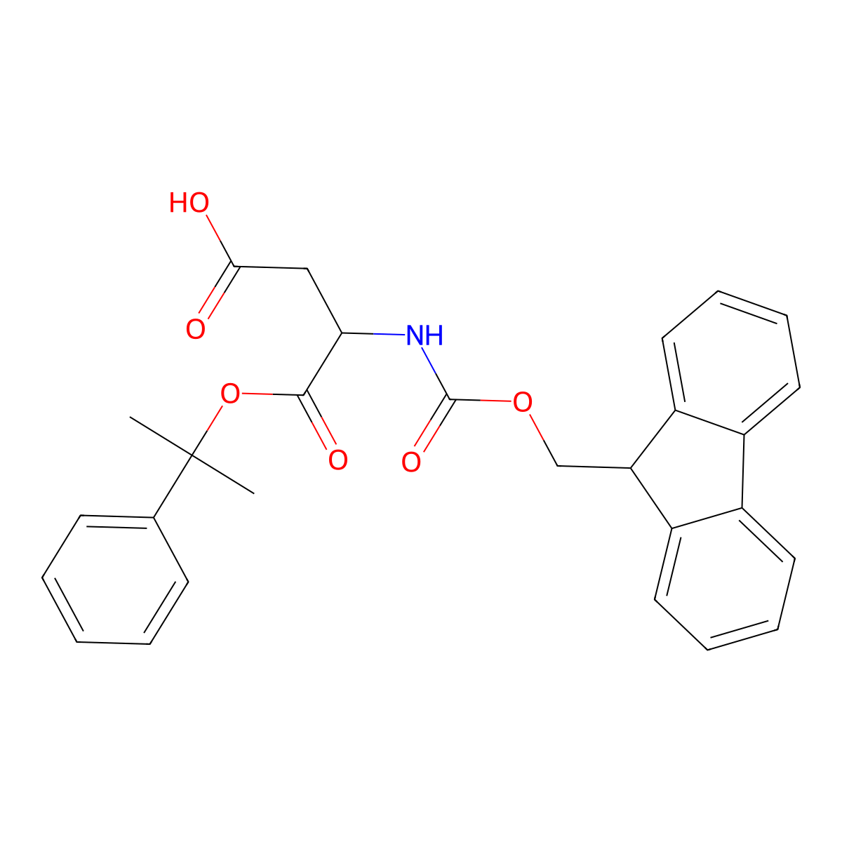 (S)-3-((((9H-fluoren-9-yl)methoxy)carbonyl)amino)-4-oxo-4-((2-phenylpropan-2-yl)oxy)butanoic acid molecular structure, CAS 207305-95-1
