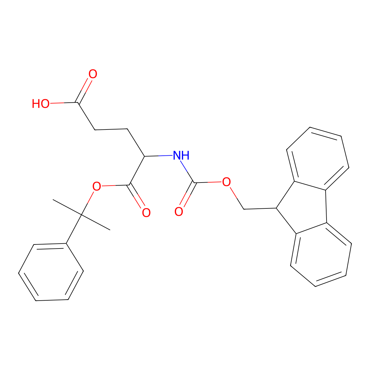 (S)-4-((((9H-Fluoren-9-yl)methoxy)carbonyl)amino)-5-oxo-5-((2-phenylpropan-2-yl)oxy)pentanoic acid molecular structure, CAS 207305-97-3