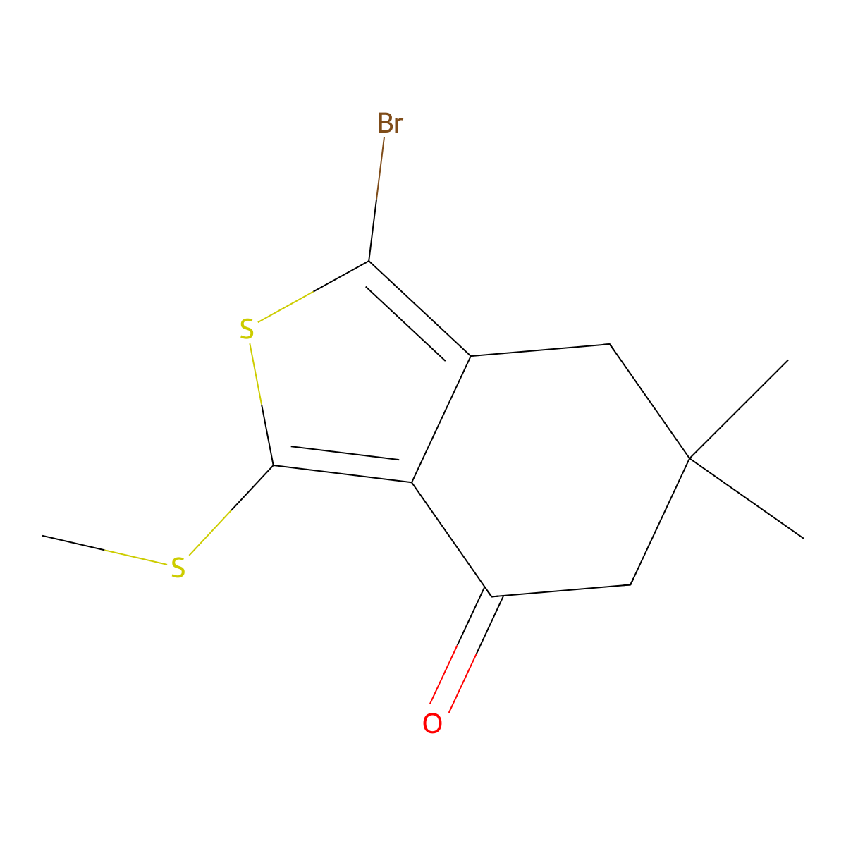 1-Bromo-6,6-dimethyl-3-methylsulfanyl-5,7-dihydro-2-benzothiophen-4-one molecular structure, CAS 207307-46-8