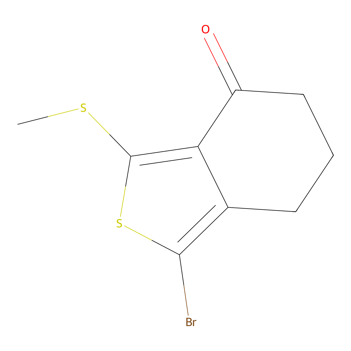 1-bromo-3-methylsulfanyl-6,7-dihydro-5H-2-benzothiophen-4-one molecular structure, CAS 207307-53-7