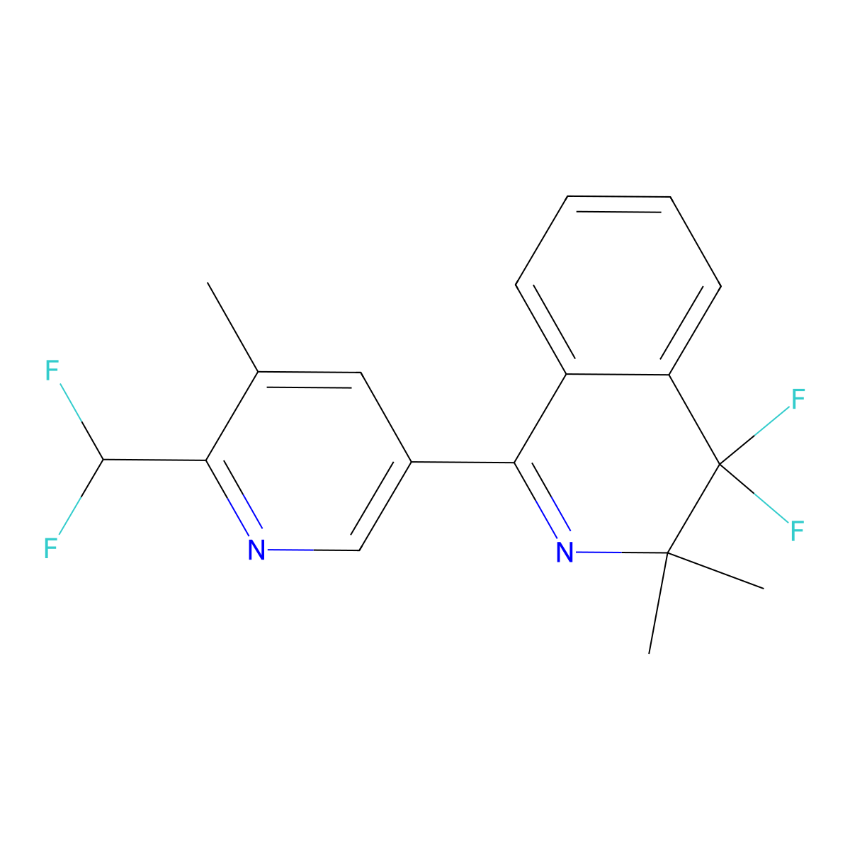 1-[6-(Difluoromethyl)-5-methylpyridin-3-yl]-4,4-difluoro-3,3-dimethyl-3,4-dihydroisoquinoline molecular structure, CAS 2073089-87-7