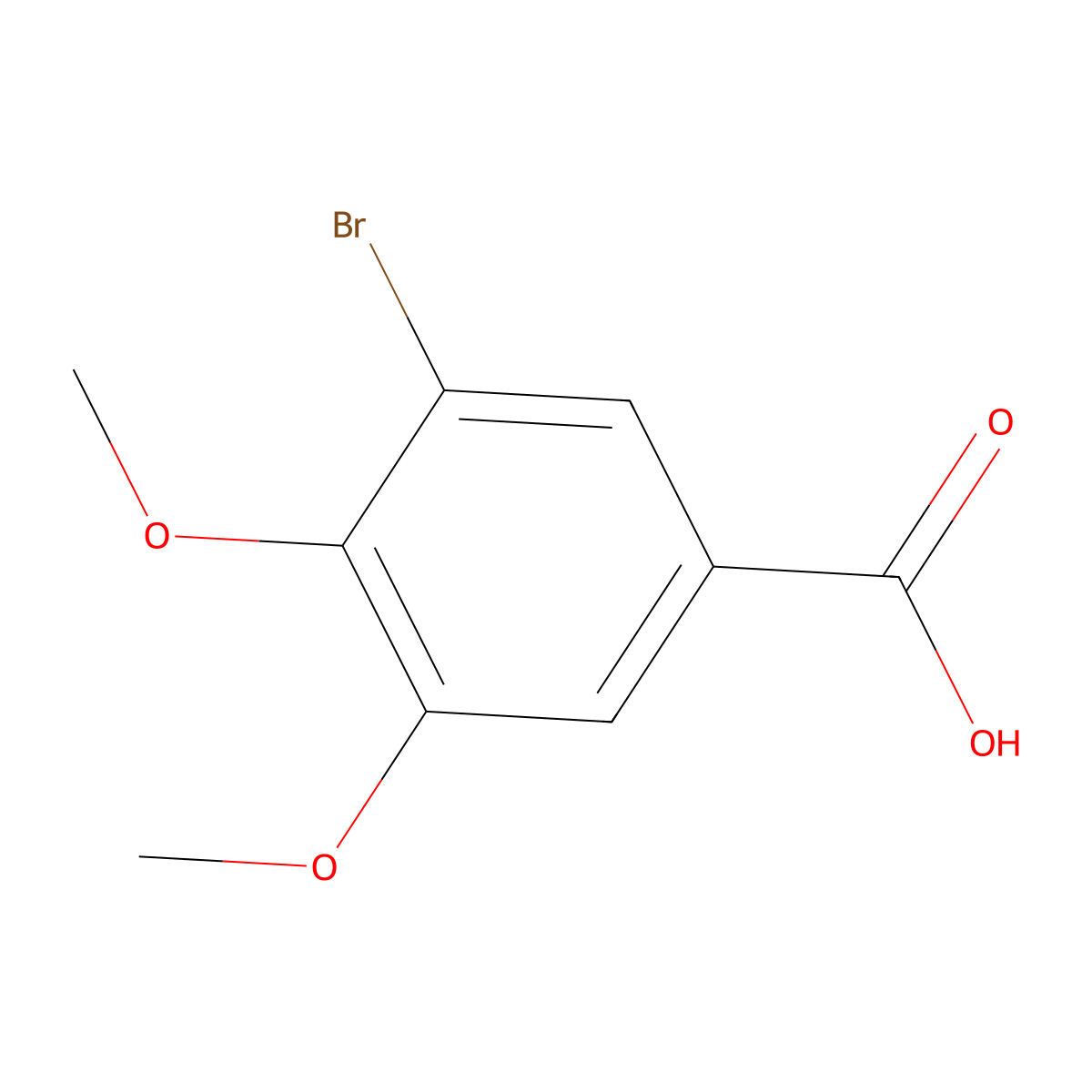 3-Bromo-4,5-dimethoxybenzoic Acid molecular structure, CAS 20731-48-0