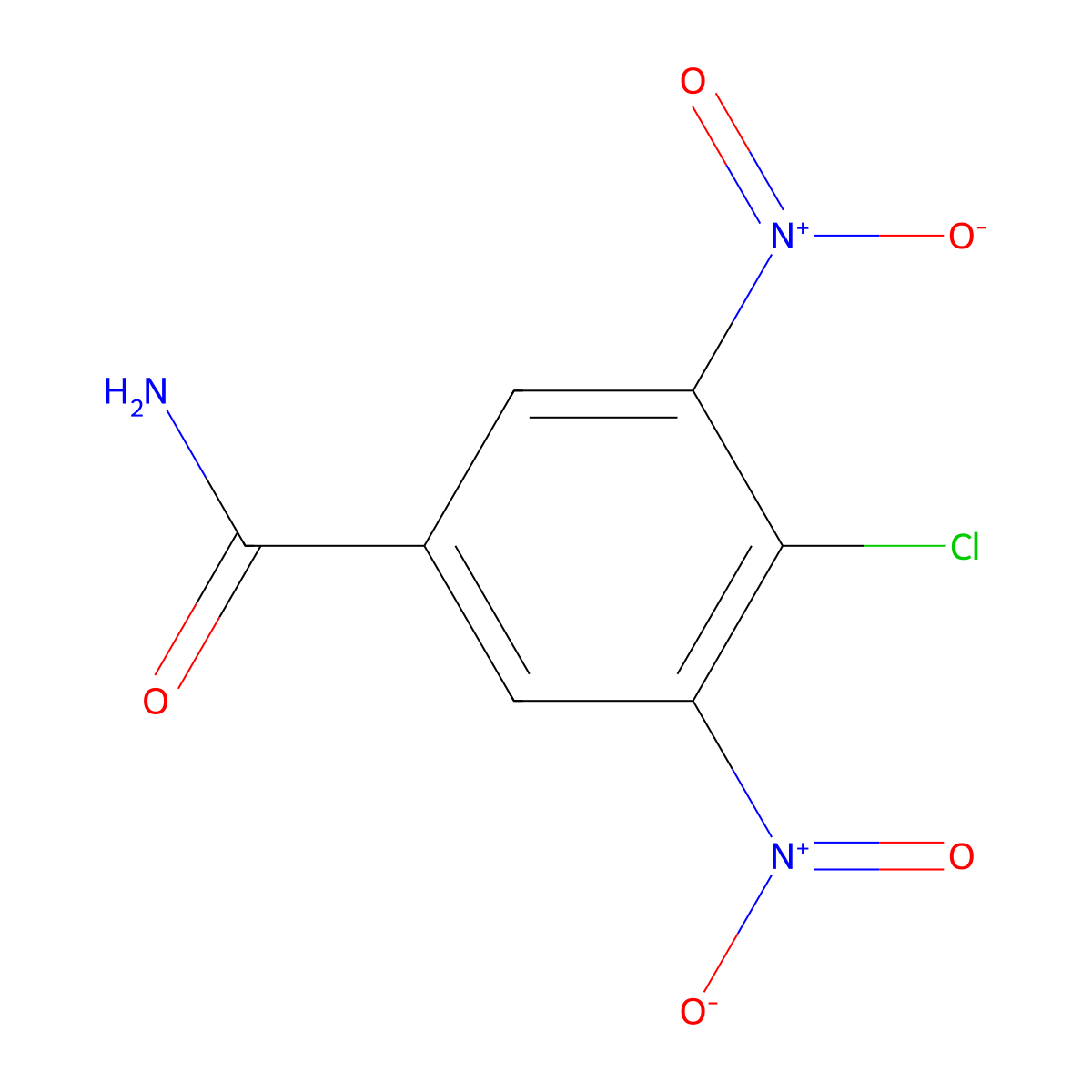 4-Chloro-3,5-dinitrobenzamide molecular structure, CAS 20731-63-9