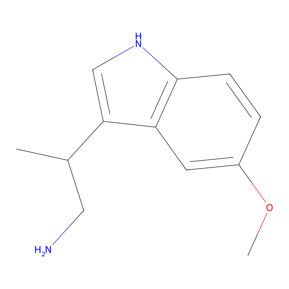 Indole, 3-(3-amino-2-propyl)-5-methoxy- molecular structure, CAS 20731-70-8
