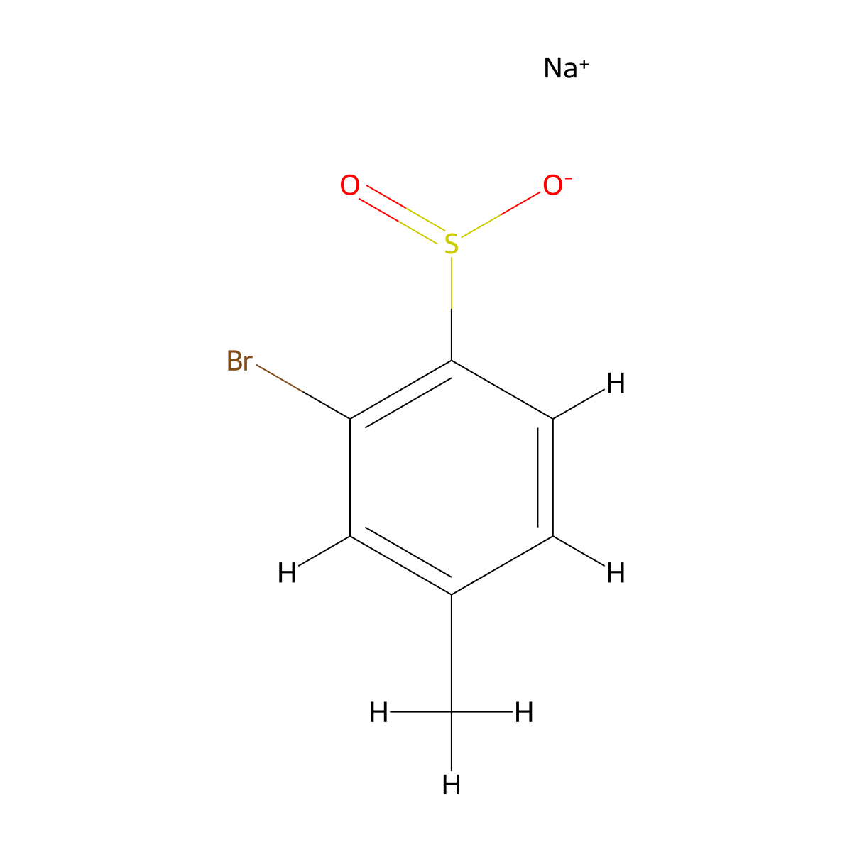 Sodium 2-bromo-4-methylbenzene-1-sulfinate molecular structure, CAS 20733-20-4