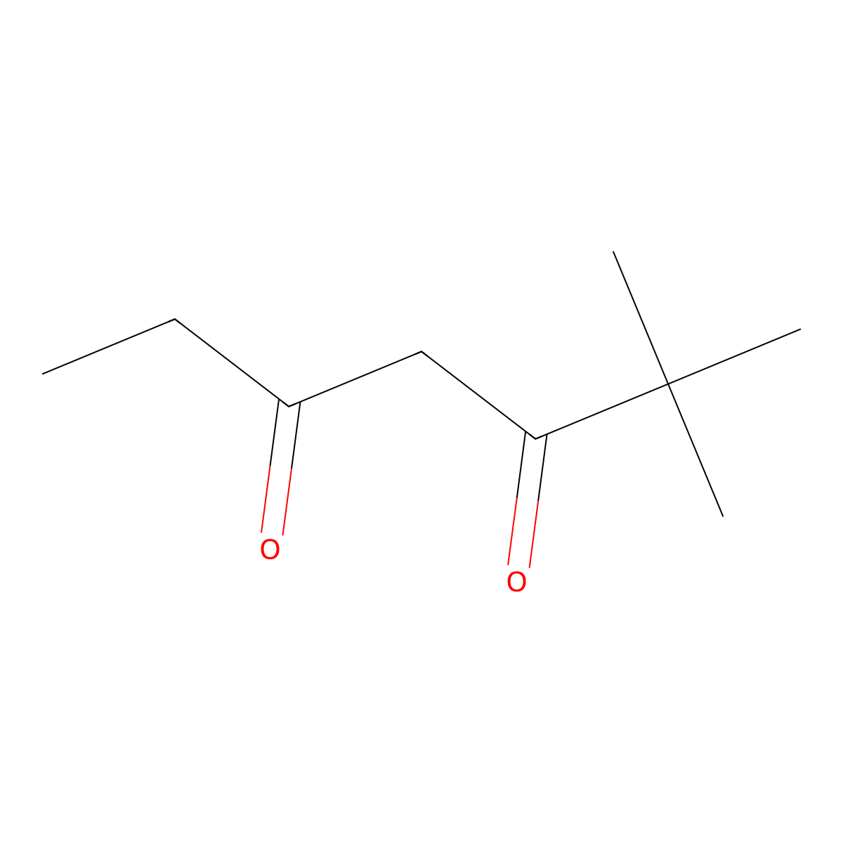 2,2-Dimethylheptane-3,5-dione molecular structure, CAS 20734-29-6