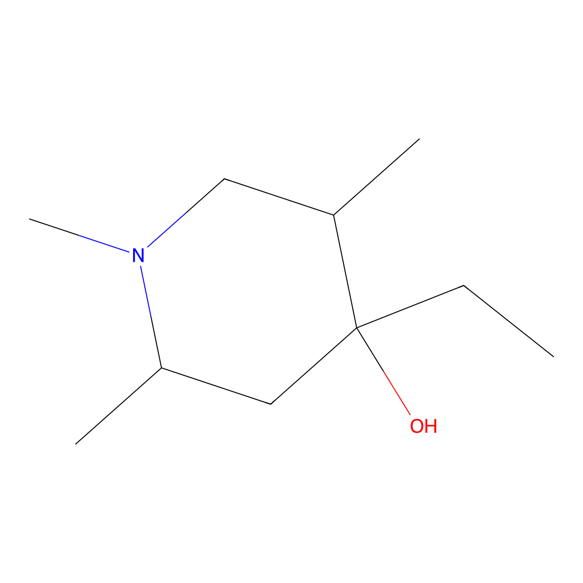 4-Ethyl-1,2,5-trimethylpiperidin-4-ol molecular structure, CAS 20734-47-8