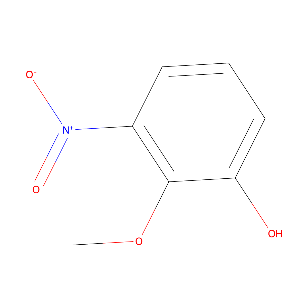 2-Methoxy-3-nitrophenol molecular structure, CAS 20734-71-8