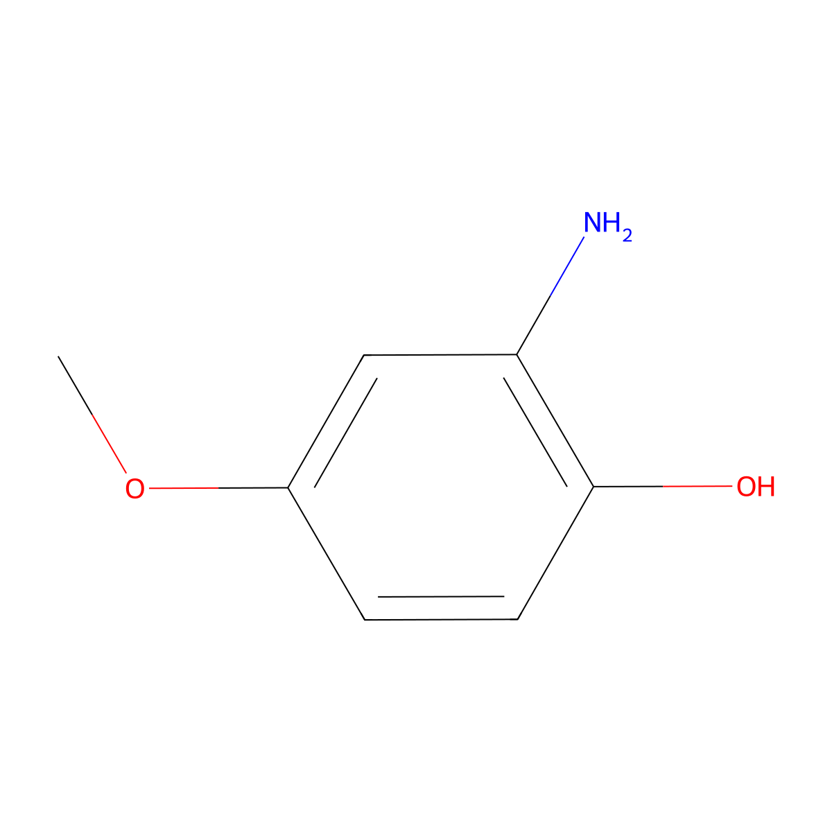 2-Amino-4-methoxyphenol molecular structure, CAS 20734-76-3