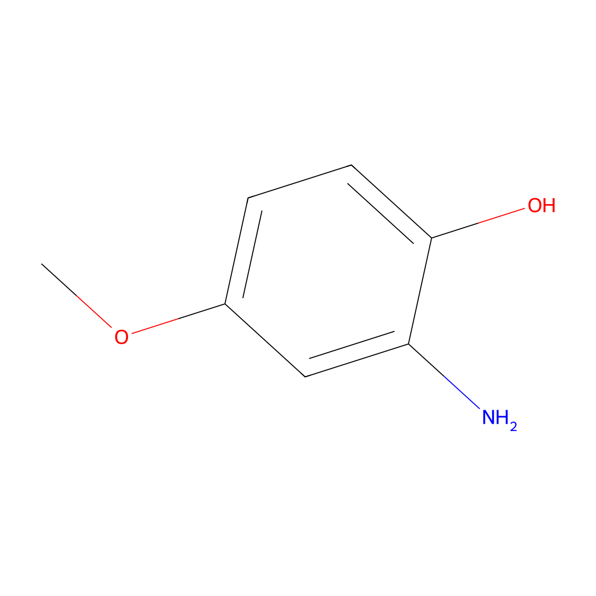 2-Amino-4-methoxyphenol molecular structure, CAS 20734-76-3