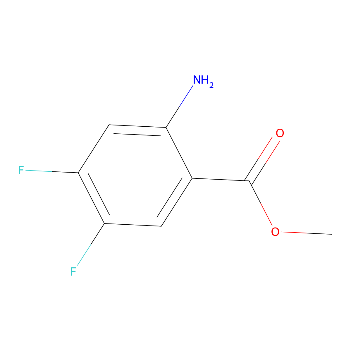 Methyl 2-amino-4,5-difluorobenzoate molecular structure, CAS 207346-42-7