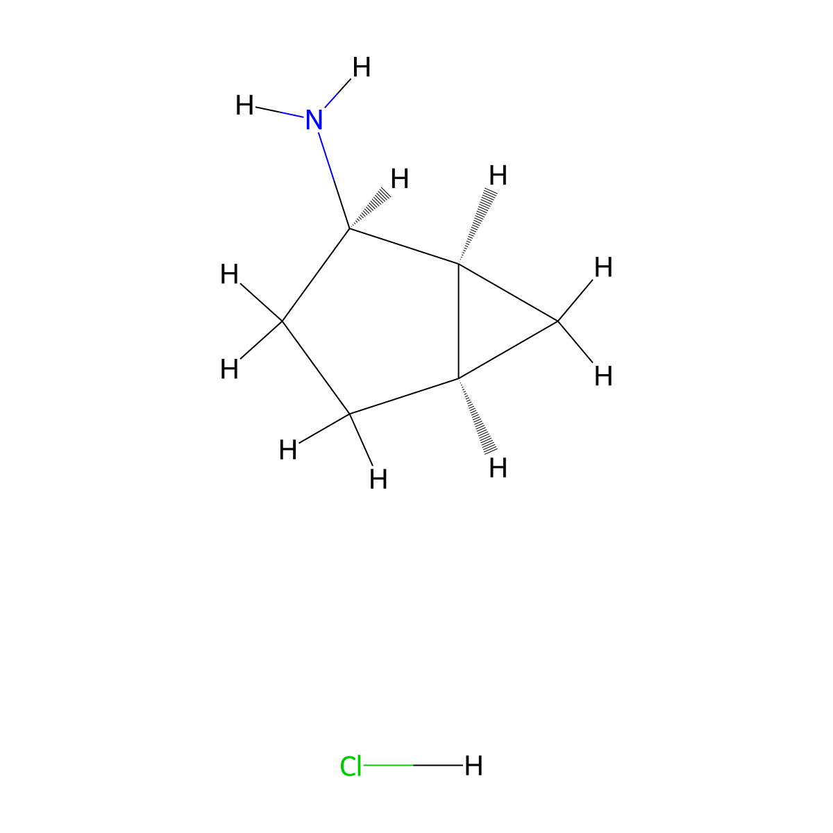 rac-(1R,2S,5S)-bicyclo[3.1.0]hexan-2-amine hydrochloride molecular structure, CAS 20735-64-2