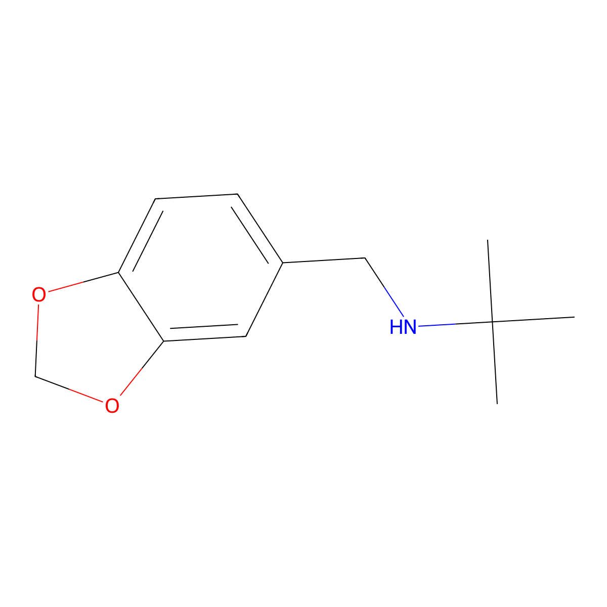 N-(1,3-benzodioxol-5-ylmethyl)-2-methylpropan-2-amine molecular structure, CAS 207350-17-2
