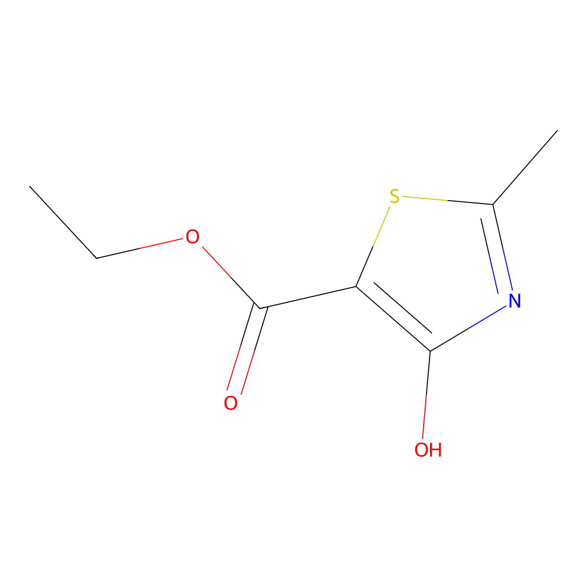 5-Thiazolecarboxylic acid, 4-hydroxy-2-methyl-, ethyl ester molecular structure, CAS 20737-48-8