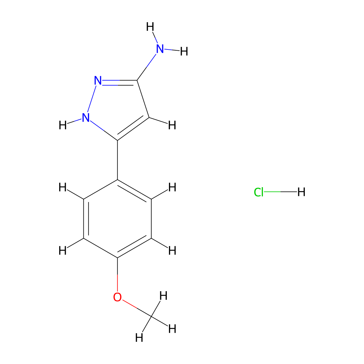 5-(4-Methoxyphenyl)-1H-pyrazol-3-amine hydrochloride molecular structure, CAS 20737-63-7