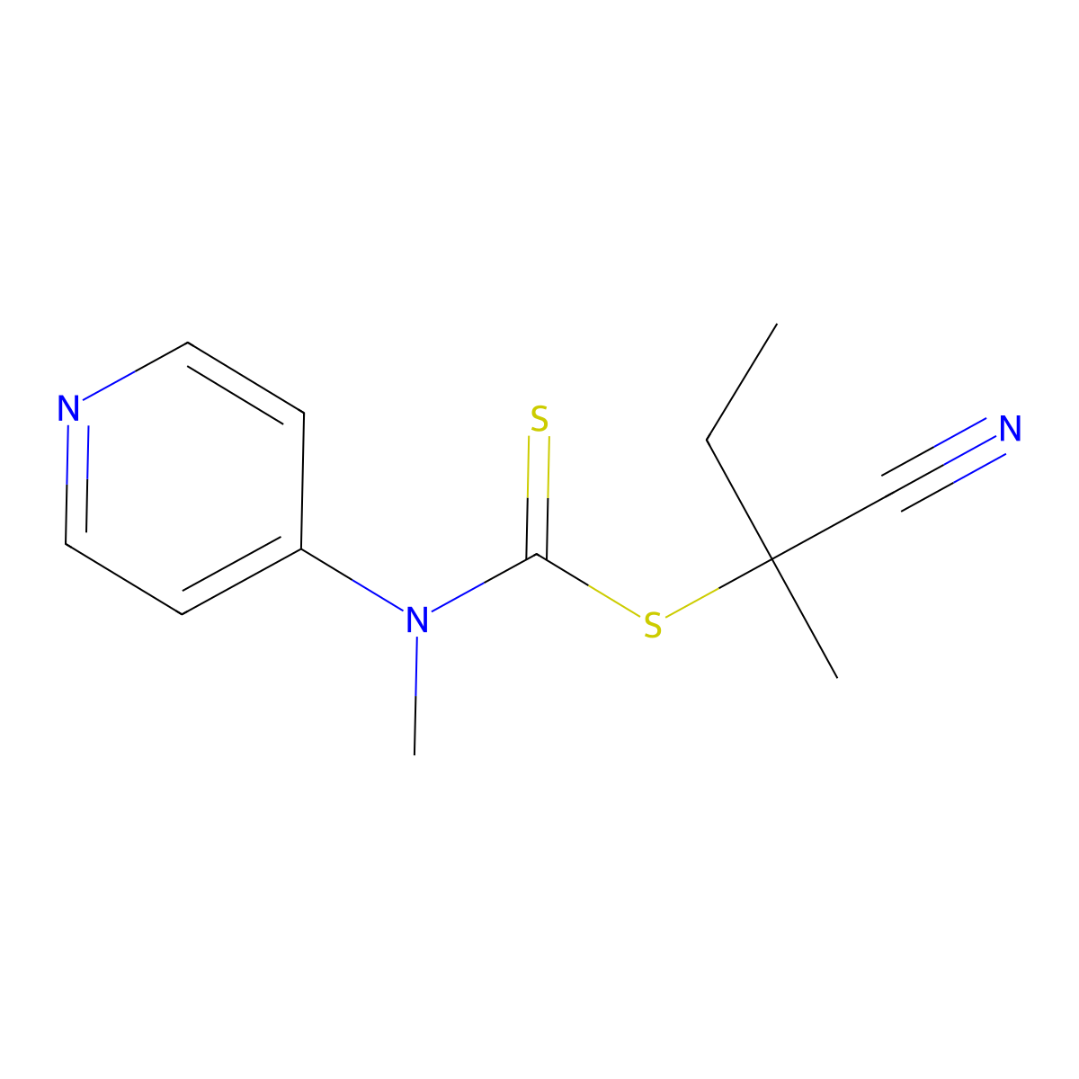 2-Cyanobutan-2-yl methyl(piridin-4-yl)carbamodithioate molecular structure, CAS 2073808-99-6