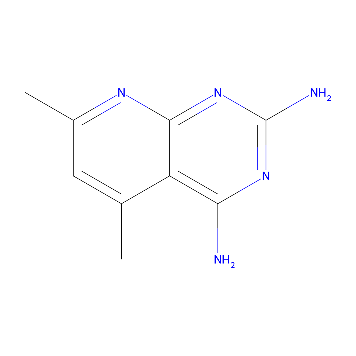 5,7-Dimethylpyrido[2,3-d]pyrimidine-2,4-diamine molecular structure, CAS 20739-23-5