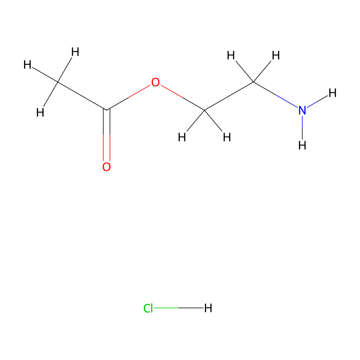2-Aminoethyl acetate hydrochloride molecular structure, CAS 20739-39-3