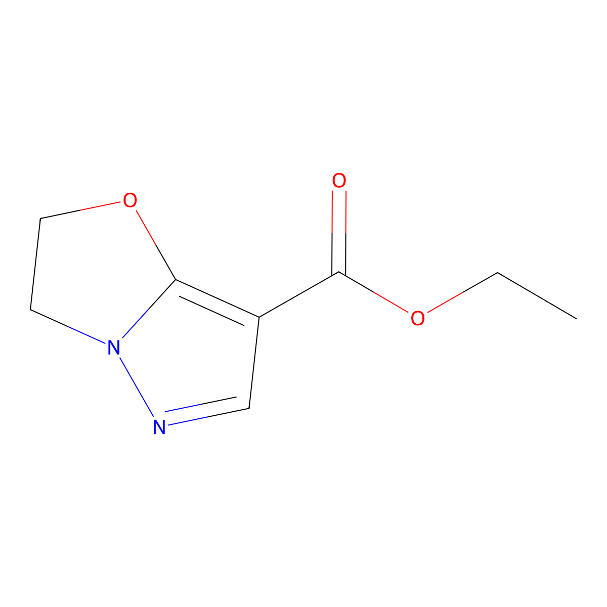 Ethyl 2,3-dihydropyrazolo[5,1-b]oxazole-7-carboxylate molecular structure, CAS 2073912-30-6