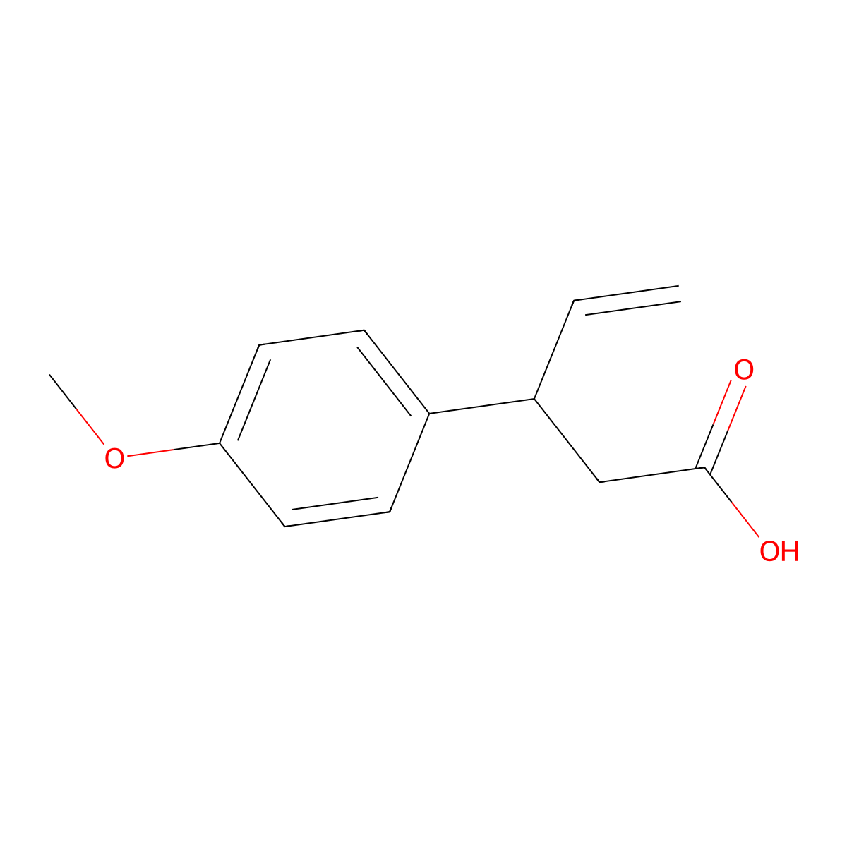 3-(4-Methoxyphenyl)pent-4-enoic acid molecular structure, CAS 207393-03-1
