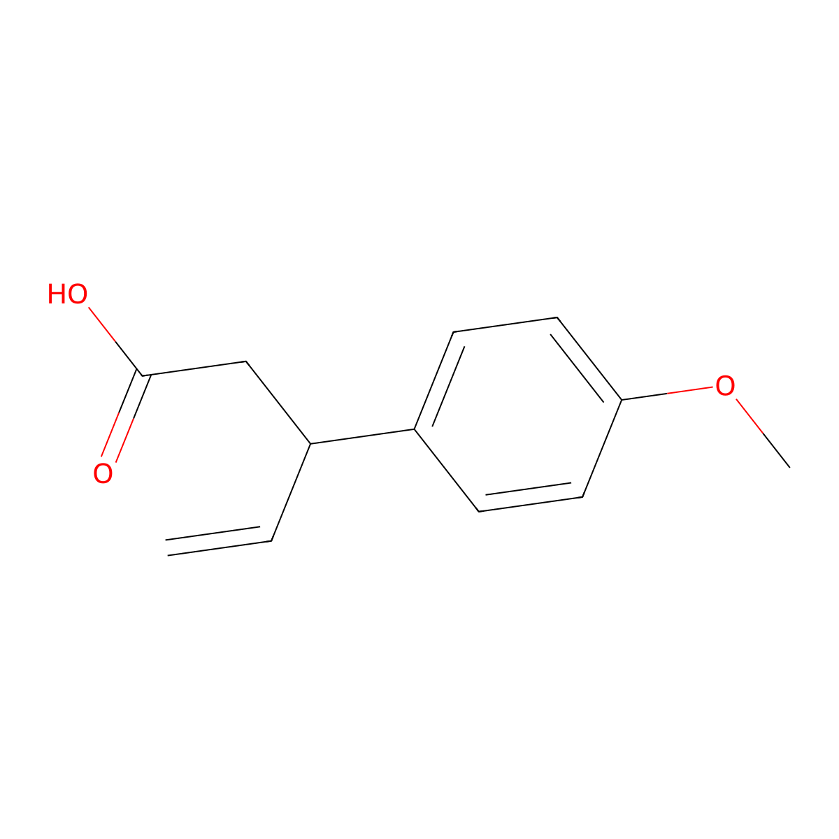 3-(4-Methoxyphenyl)pent-4-enoic acid molecular structure, CAS 207393-03-1