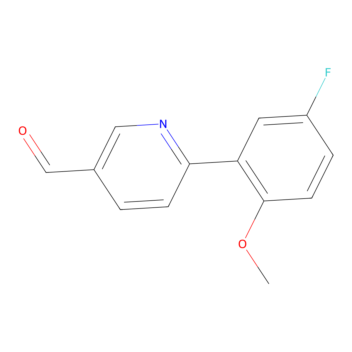 6-(5-Fluoro-2-methoxyphenyl)nicotinaldehyde molecular structure, CAS 2073949-33-2