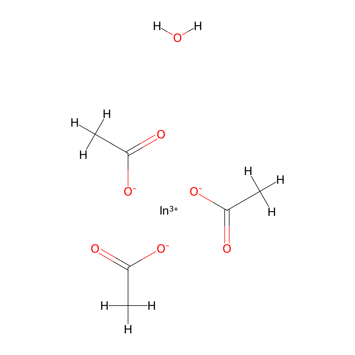 Indium(III) acetate xhydrate molecular structure, CAS 207398-96-7