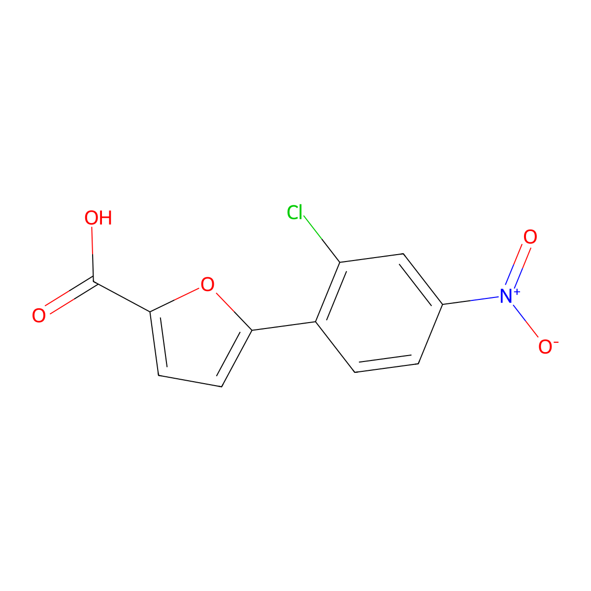 5-(2-Chloro-4-nitrophenyl)-2-furoic acid molecular structure, CAS 207399-26-6