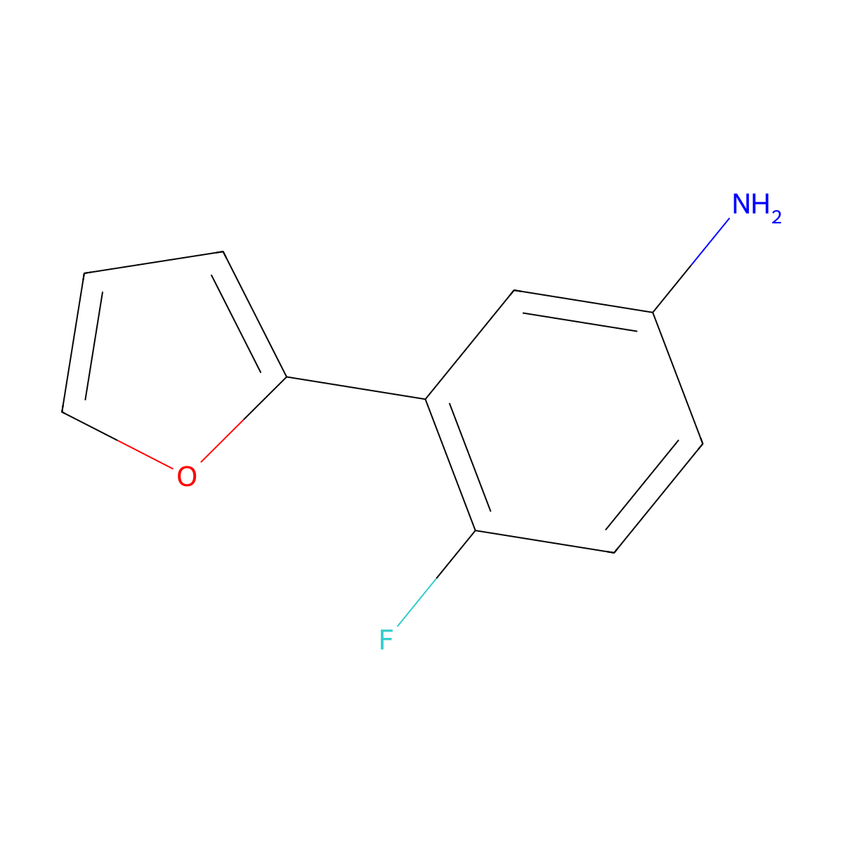 4-Fluoro-3-(2-furanyl)benzenamine molecular structure, CAS 207399-39-1