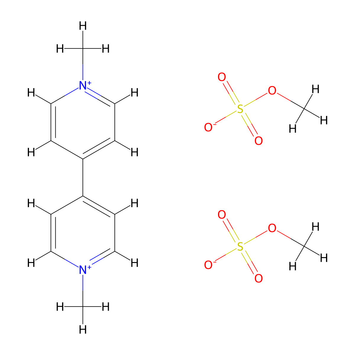 Paraquat dimetilsulfate molecular structure, CAS 2074-50-2