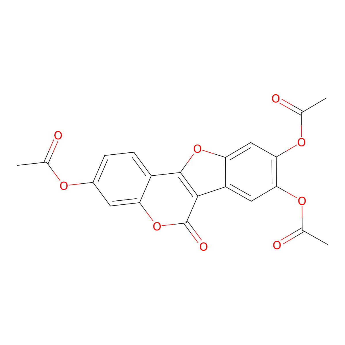 7,11,12-Triacetoxycoumestan molecular structure, CAS 2074-56-8
