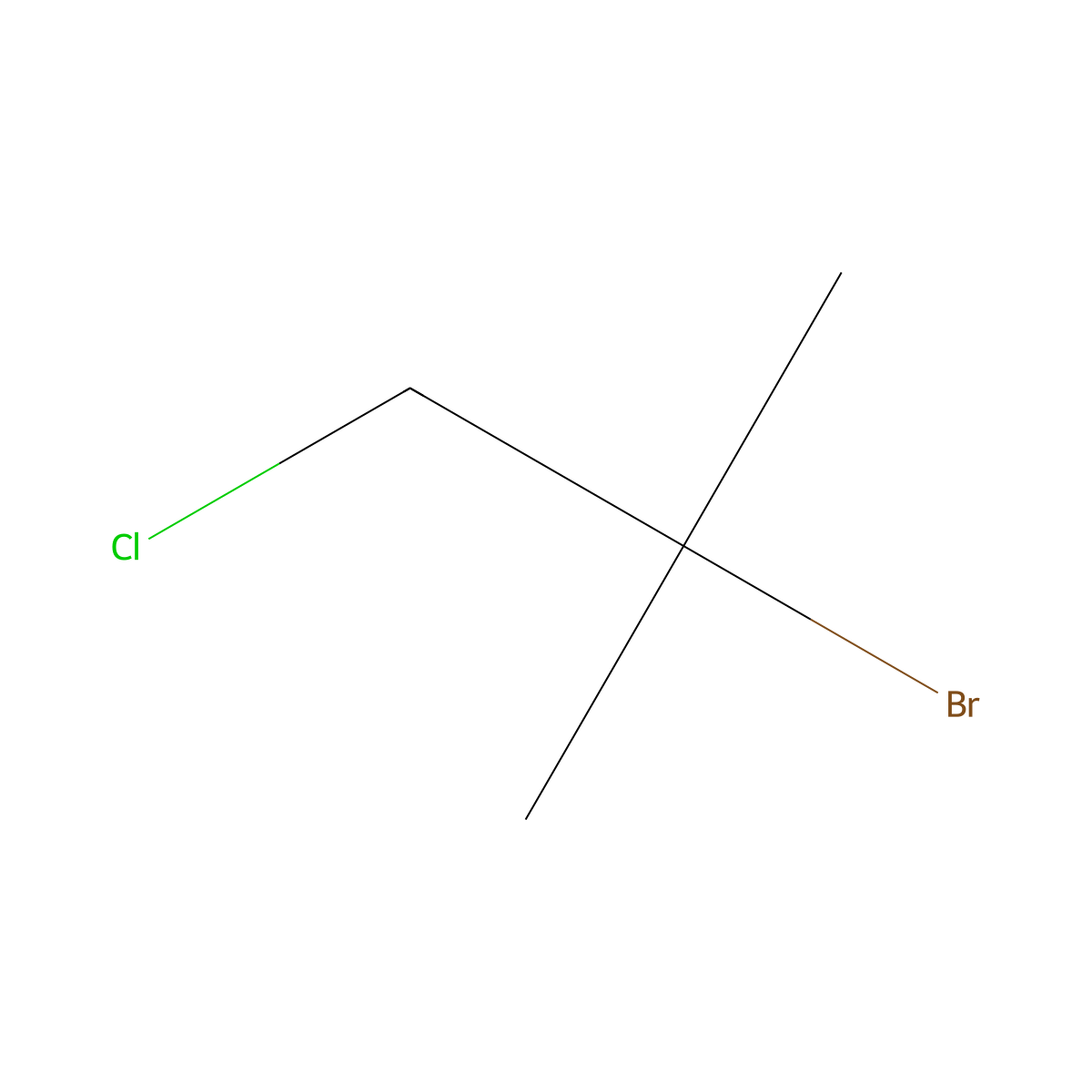 2-Bromo-1-chloro-2-methylpropane molecular structure, CAS 2074-80-8