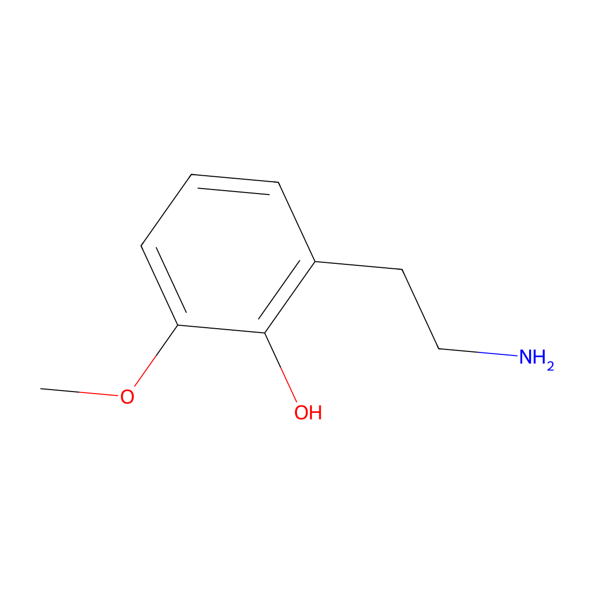 2-(2-Aminoethyl)-6-methoxyphenol molecular structure, CAS 2074-95-5