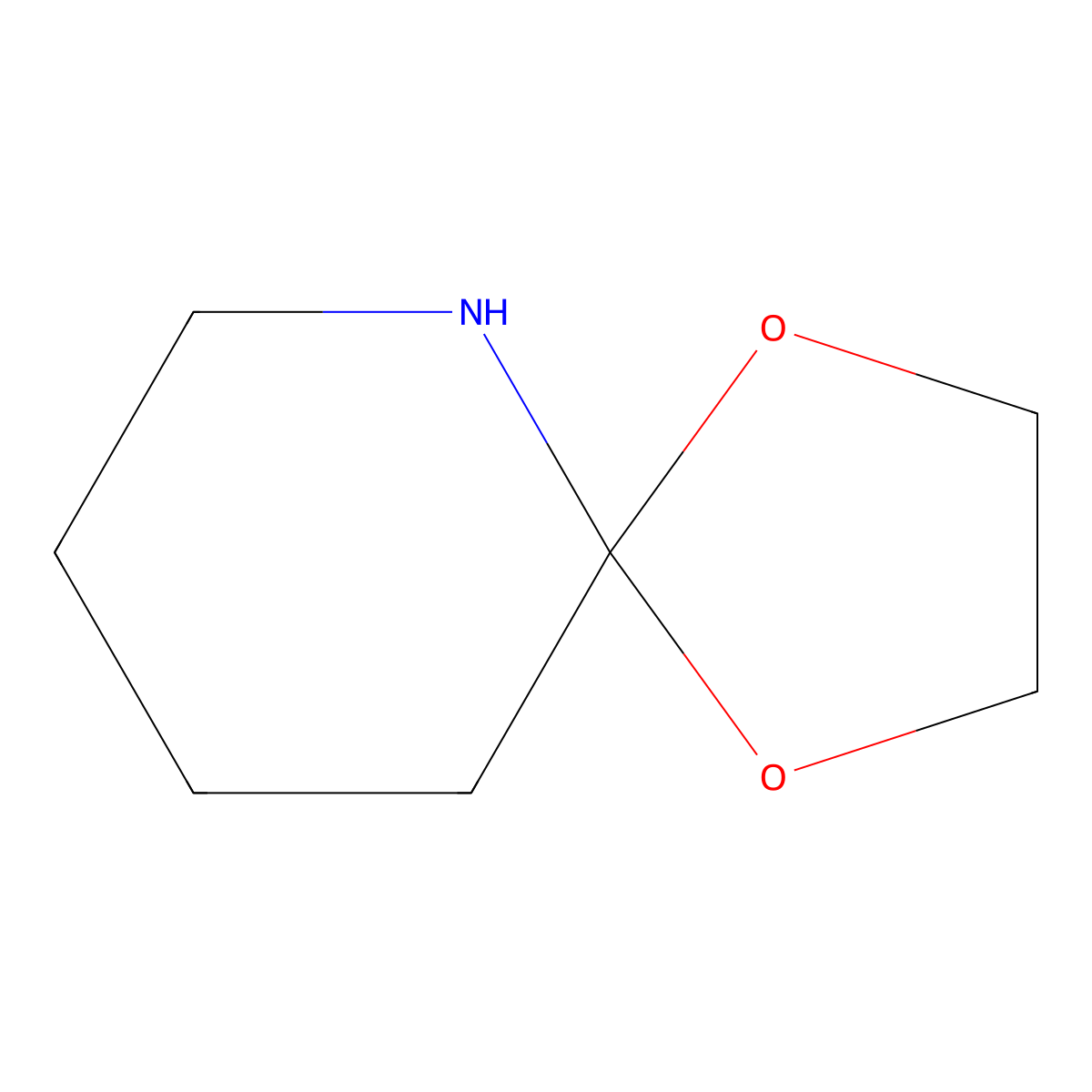 1,4-Dioxa-6-azaspiro[4.5]decane molecular structure, CAS 20742-44-3