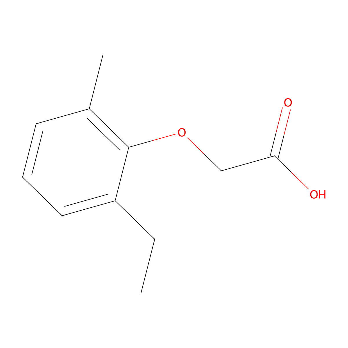 2-(2-Ethyl-6-methylphenoxy)acetic acid molecular structure, CAS 207447-17-4