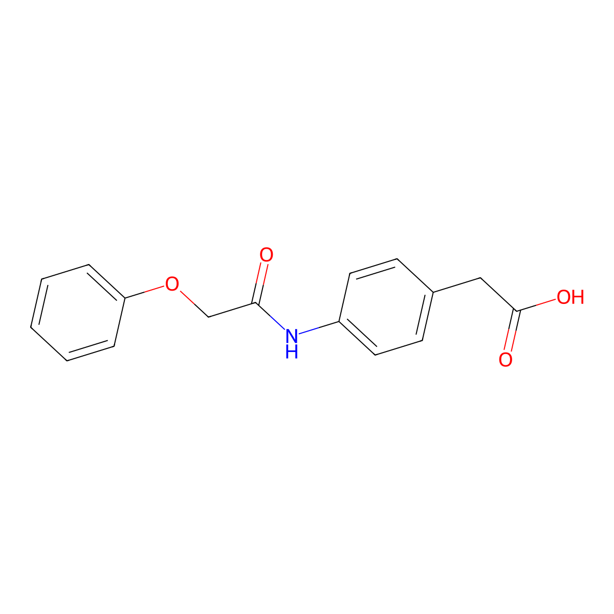 2-[4-[(2-Phenoxyacetyl)amino]phenyl]acetic acid molecular structure, CAS 20745-37-3