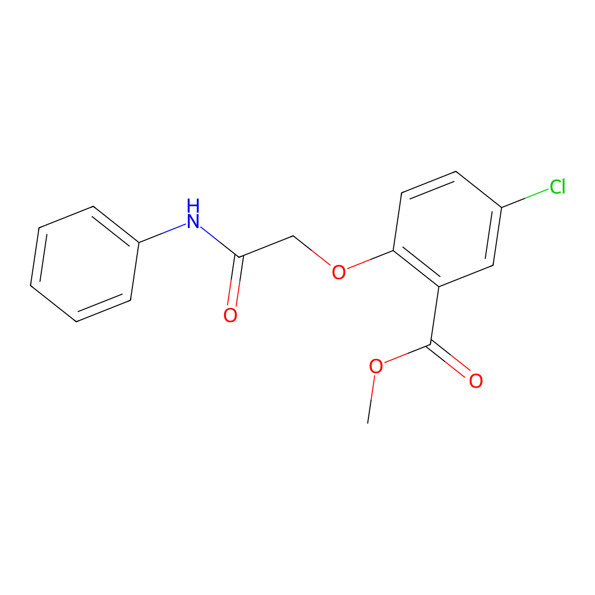 Methyl 2-(2-anilino-2-oxoethoxy)-5-chlorobenzoate molecular structure, CAS 20745-69-1