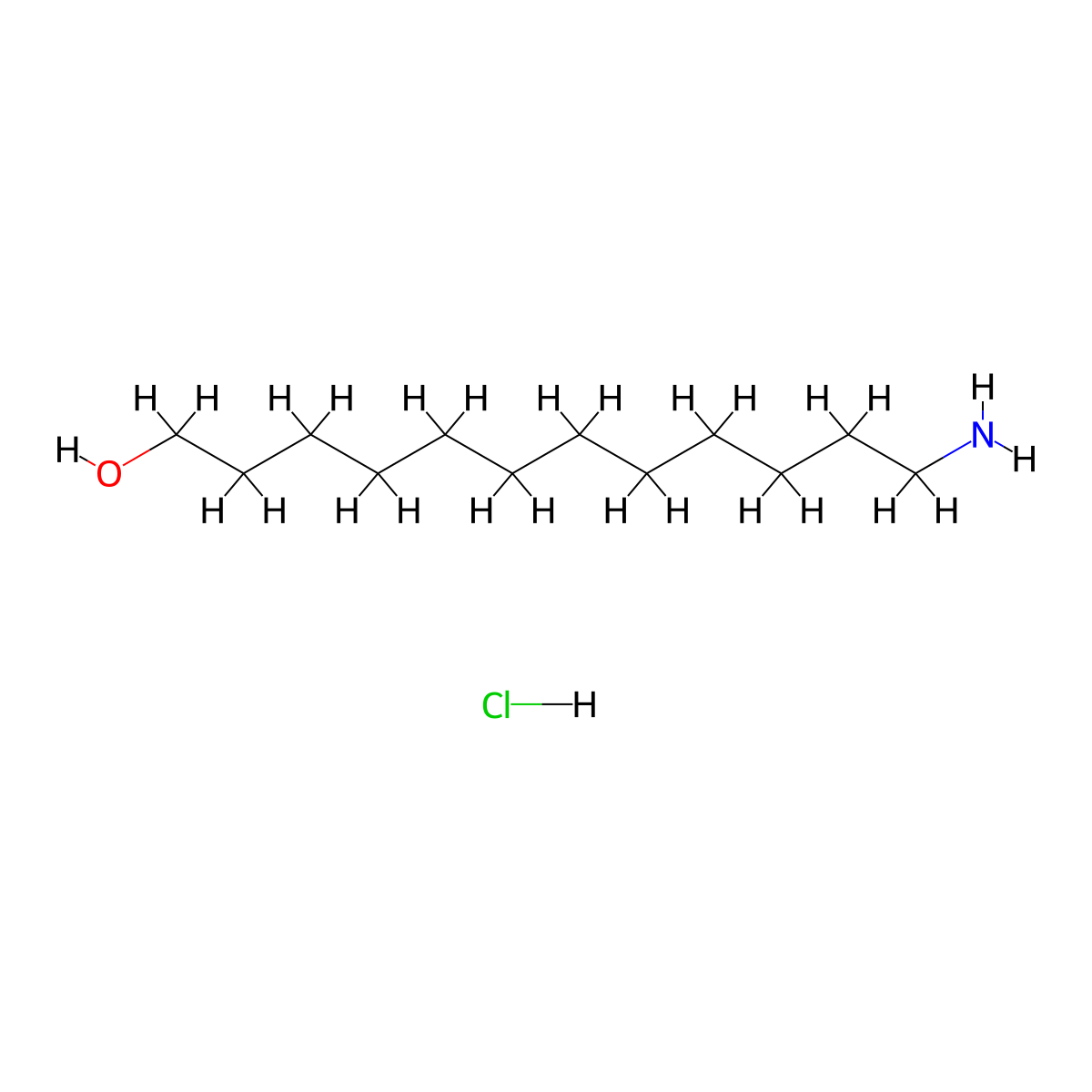 12-Amino-1-dodecanol Hydrochloride molecular structure, CAS 207453-54-1
